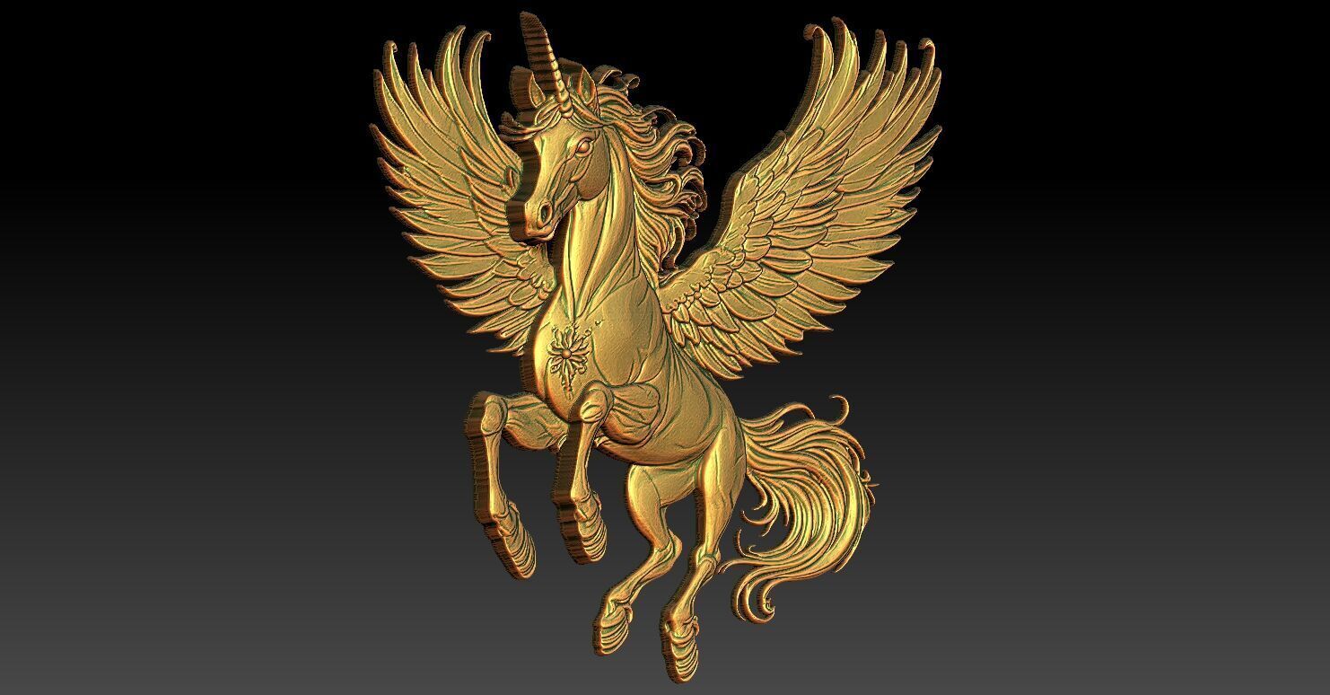1 unicorn CNC Relief Model 3D print model_2