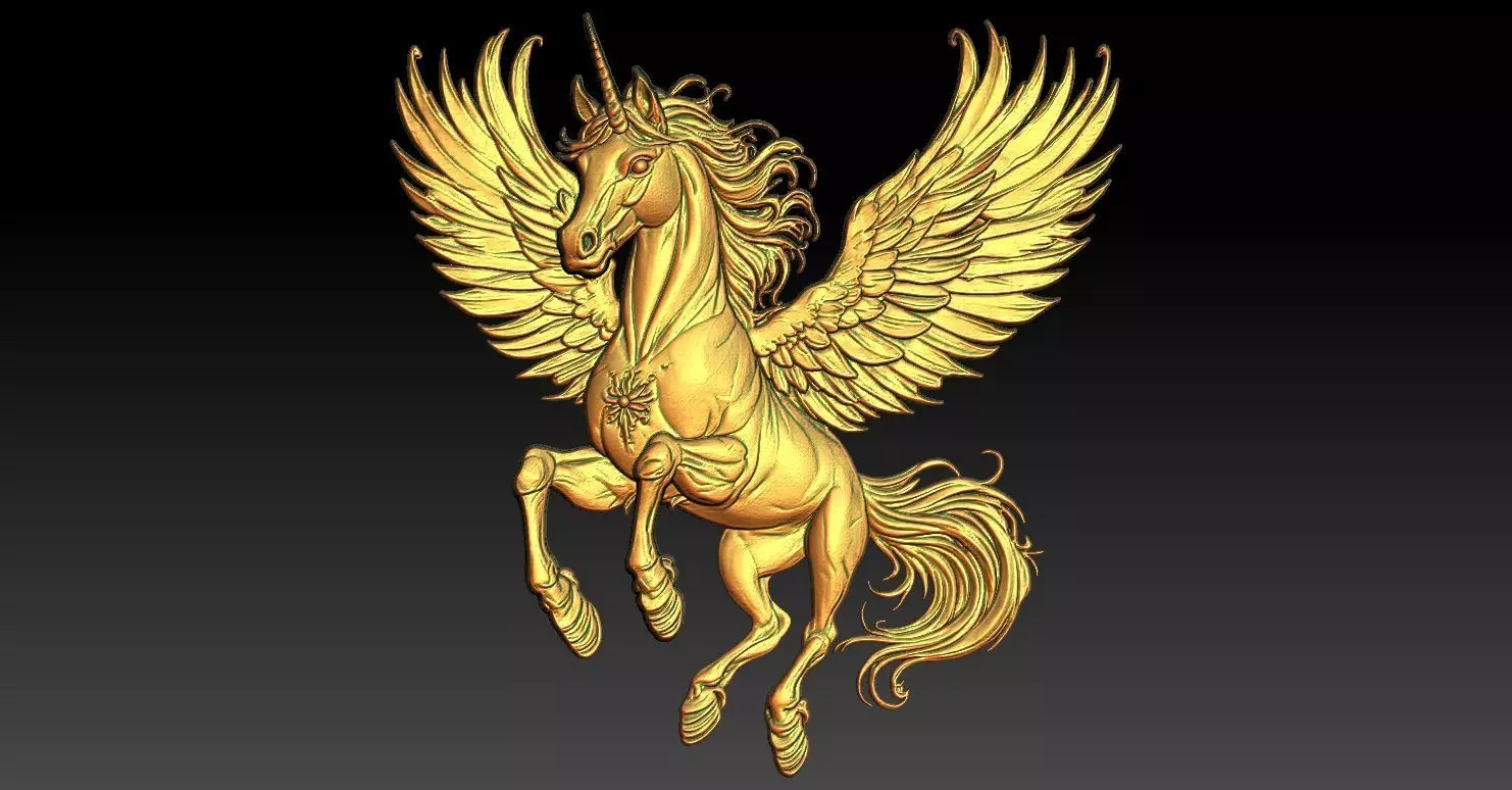 1 unicorn CNC Relief Model 3D print model_0