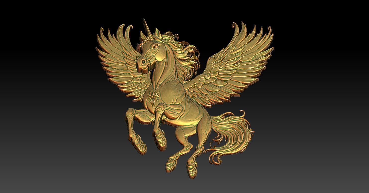 1 unicorn CNC Relief Model 3D print model_4