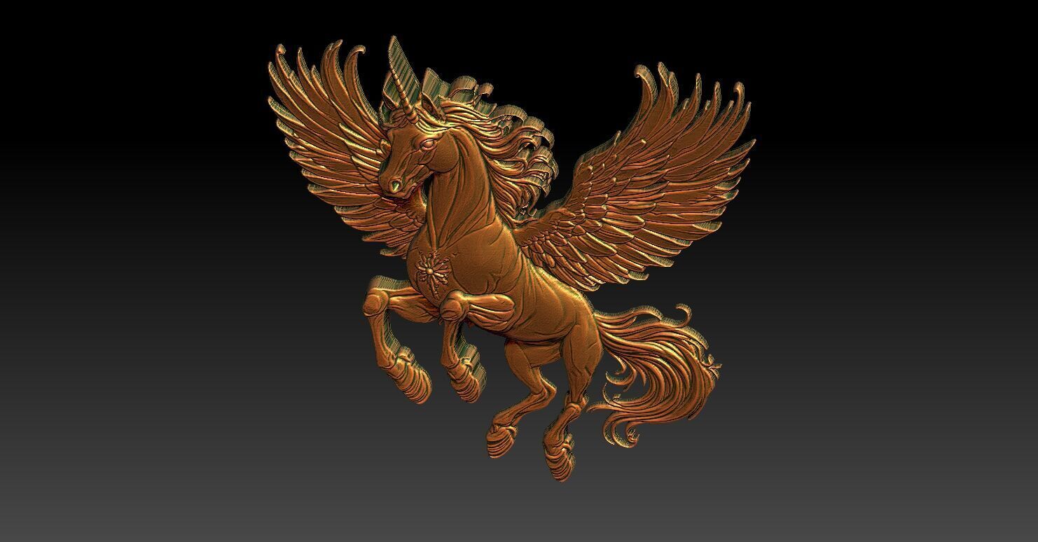 1 unicorn CNC Relief Model 3D print model_5