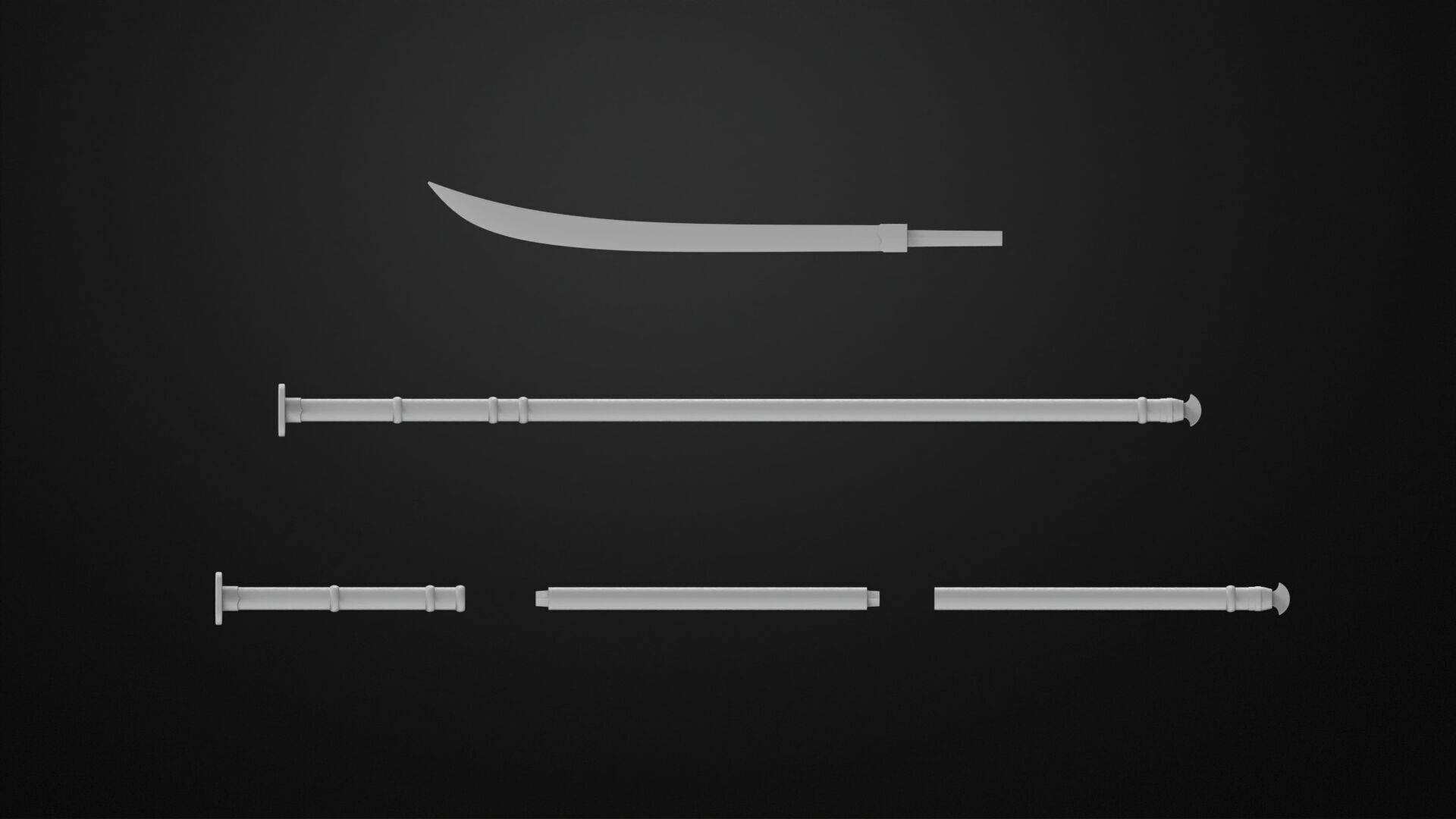Weapons Encyclopedia 166 Naginata 3D print model_8