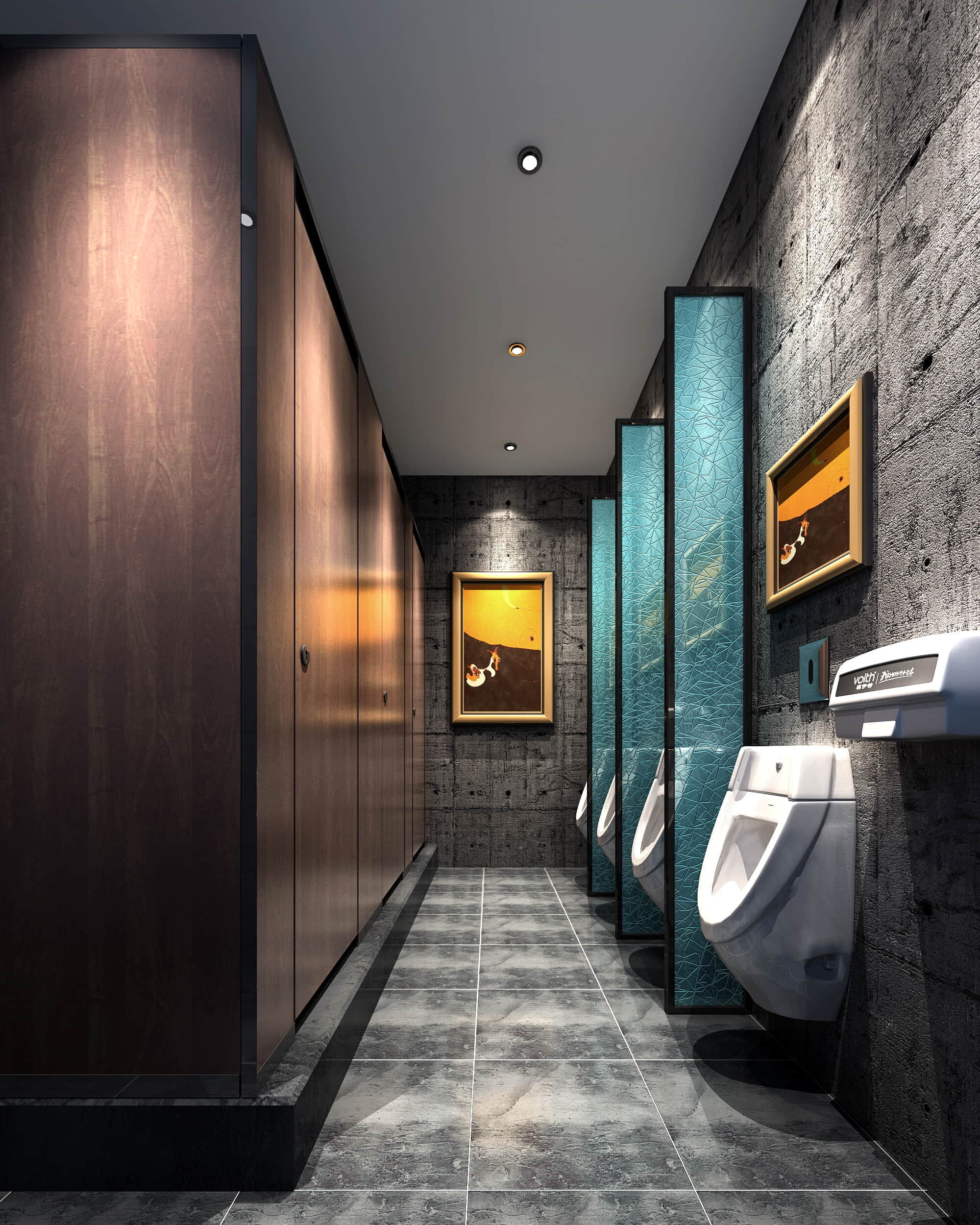 Public Restroom - Modular Design Game-Ready 3D Scene Low-poly 3D model_23