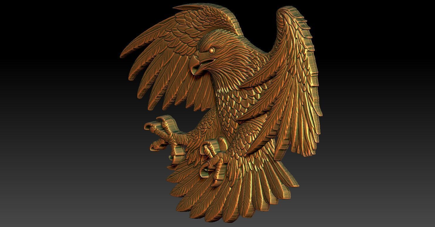 6 Eagle CNC Relief Model 3D print model_5
