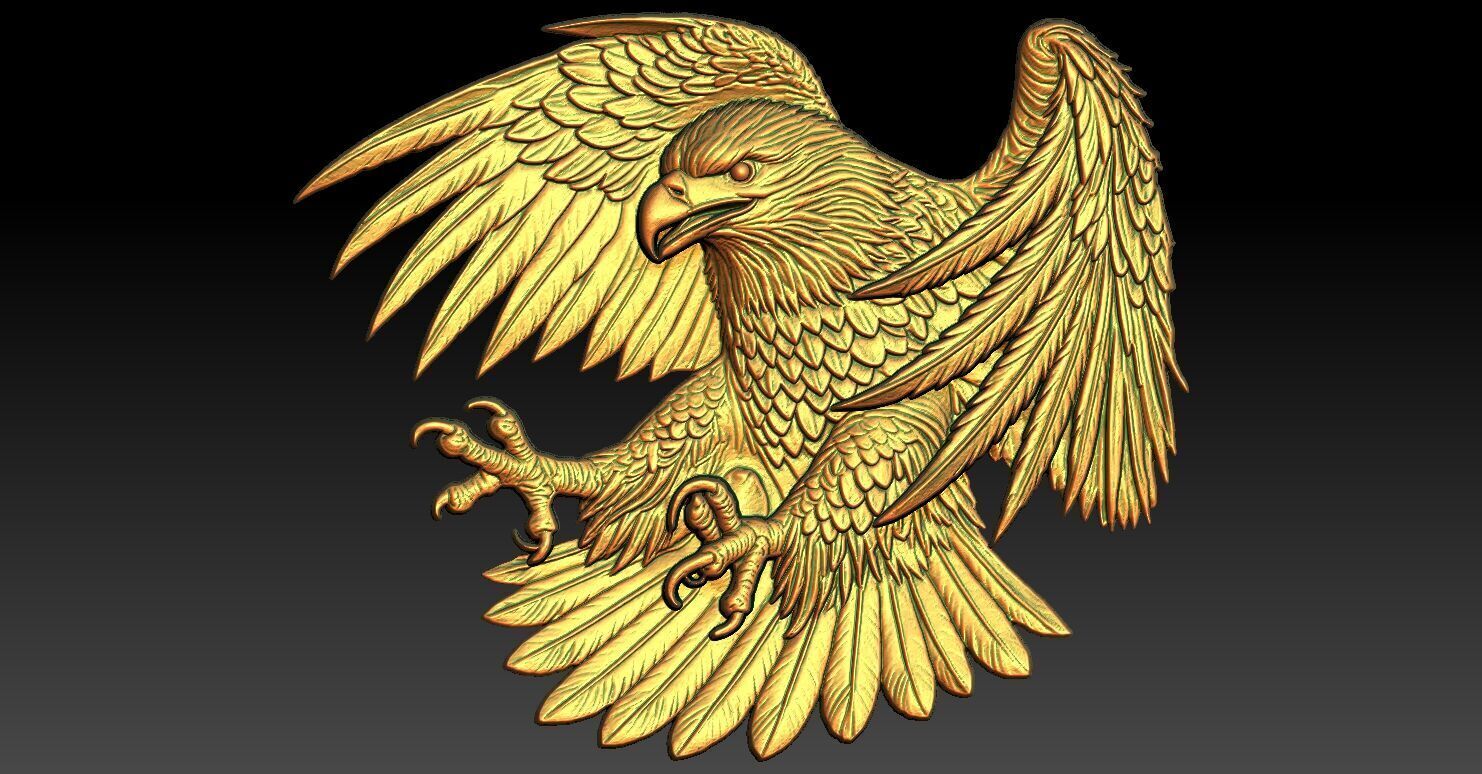 6 Eagle CNC Relief Model 3D print model_3
