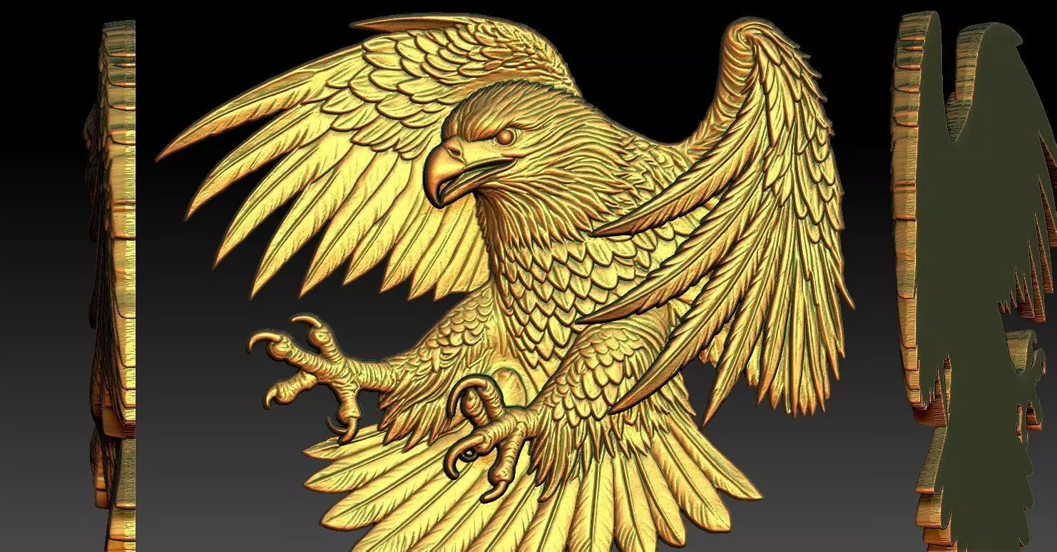 6 Eagle CNC Relief Model 3D print model_0