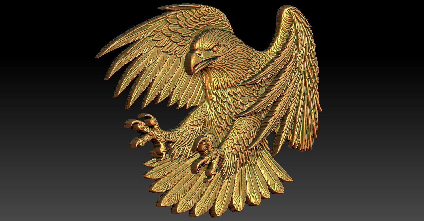 6 Eagle CNC Relief Model 3D print model_1