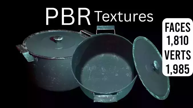 Old Rusty Cooking Pot 3D model Low-poly 3D model