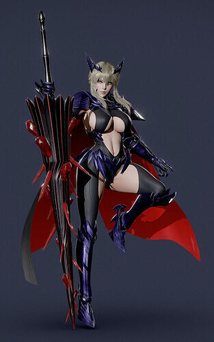FateGrand Order  Artoria Lancer Alter Low-poly 3D model