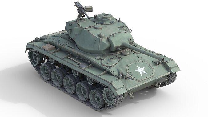M24 Chaffee American Light Tank Low-poly 3D model