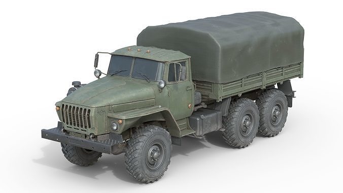 Ural 4320 Military Truck Low-poly 3D model