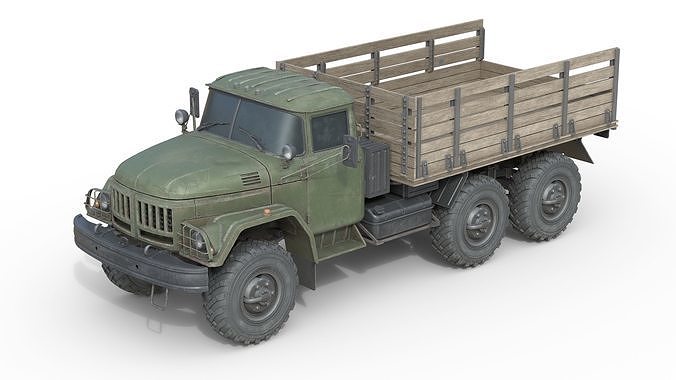 Zil 131 Army Truck Low-poly 3D model