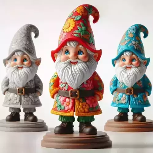 1099Fairy Tale Gnome Color Full Body Figurine on Base