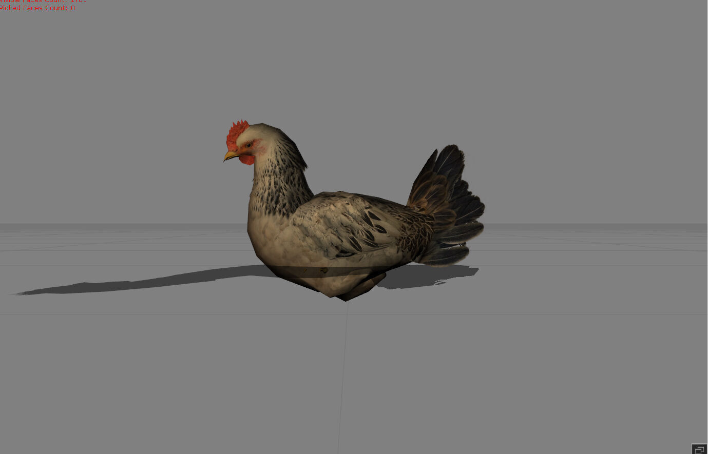 Chicken Animal  Low-poly 3D model_3