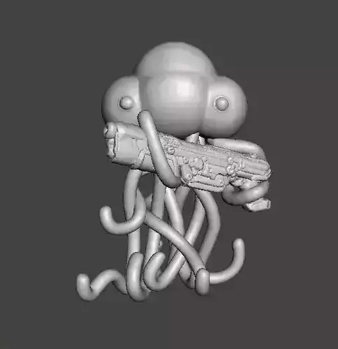 METAL SLUG MARTIAN WITH LASER MINIATURE MODEL SCIFI GAMES RPG 3D print model