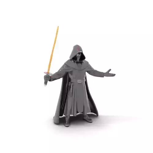 Dark Hooded Warrior Character Rigged and Animated D Model Low-poly 3D model