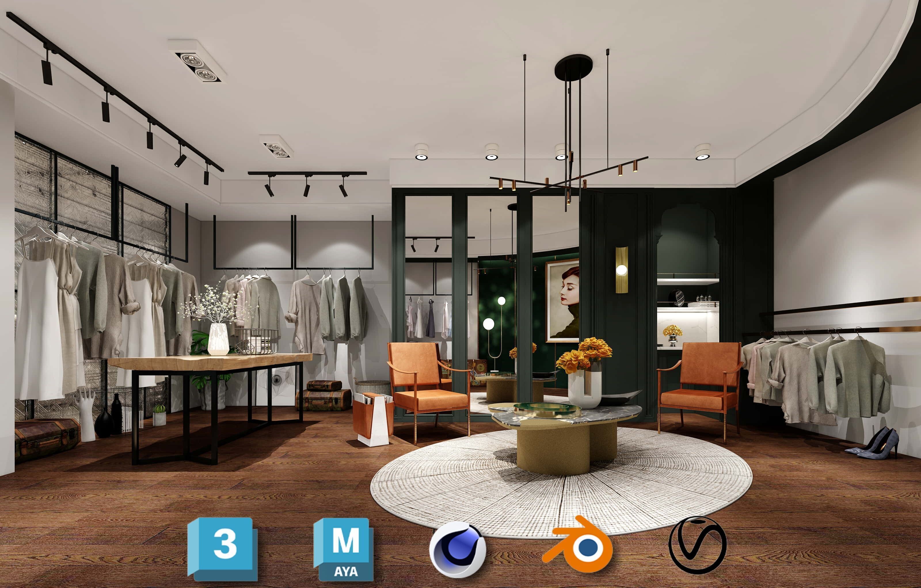 Beauty Salon 3D Scene Collection Low-poly 3D model_6