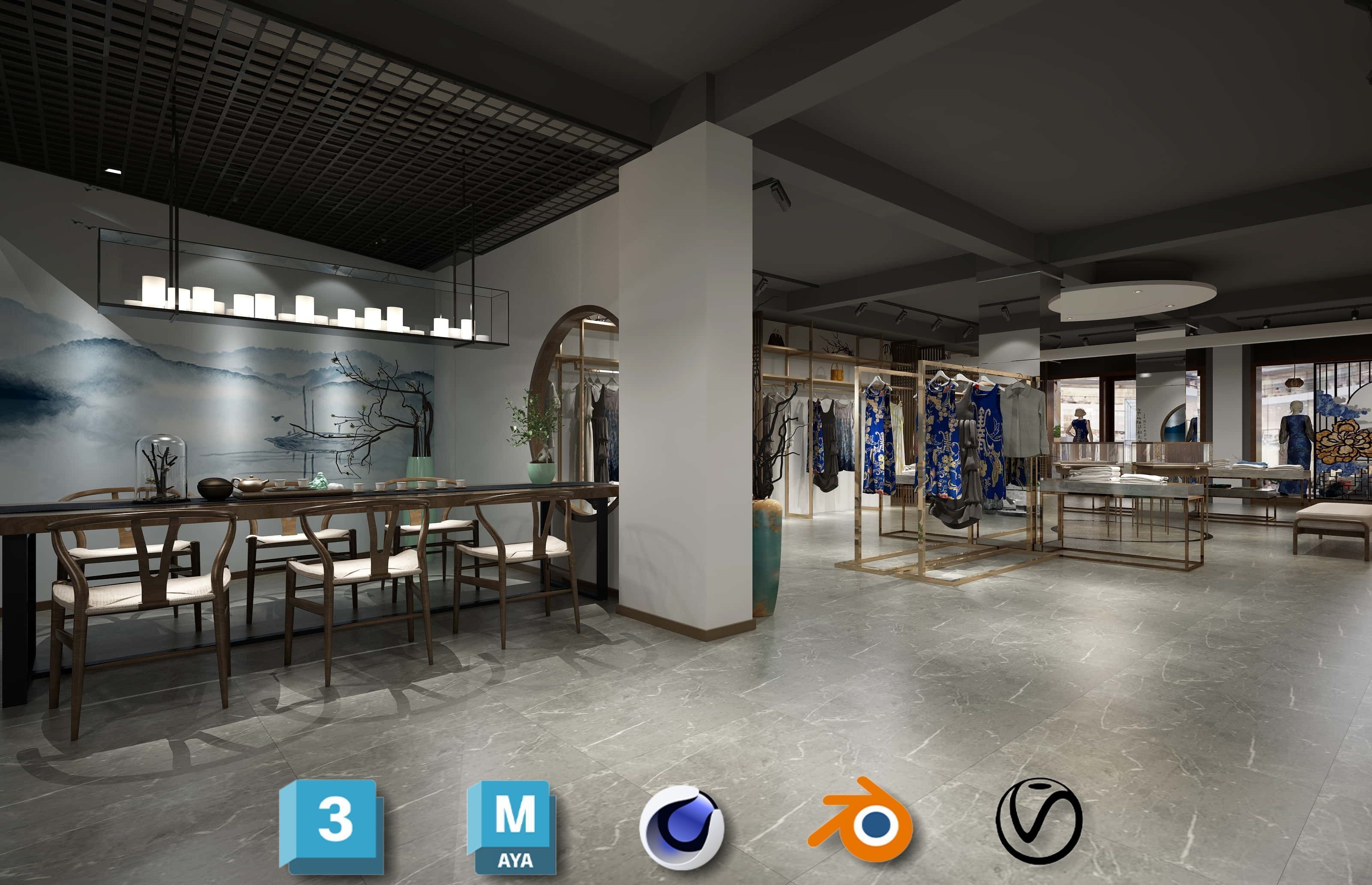 Beauty Salon 3D Scene Collection Low-poly 3D model_32