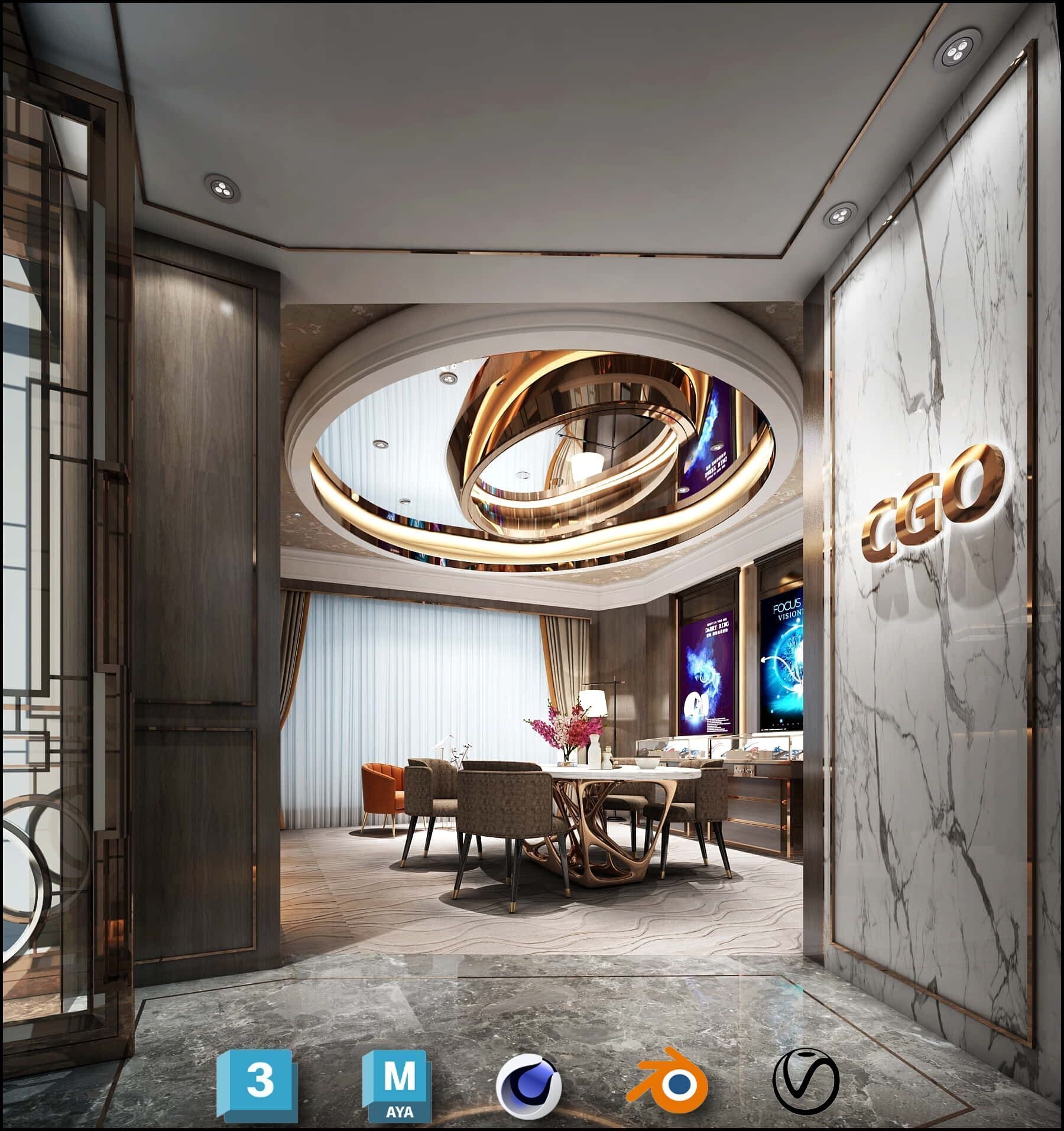 Beauty Salon 3D Scene Collection Low-poly 3D model_24