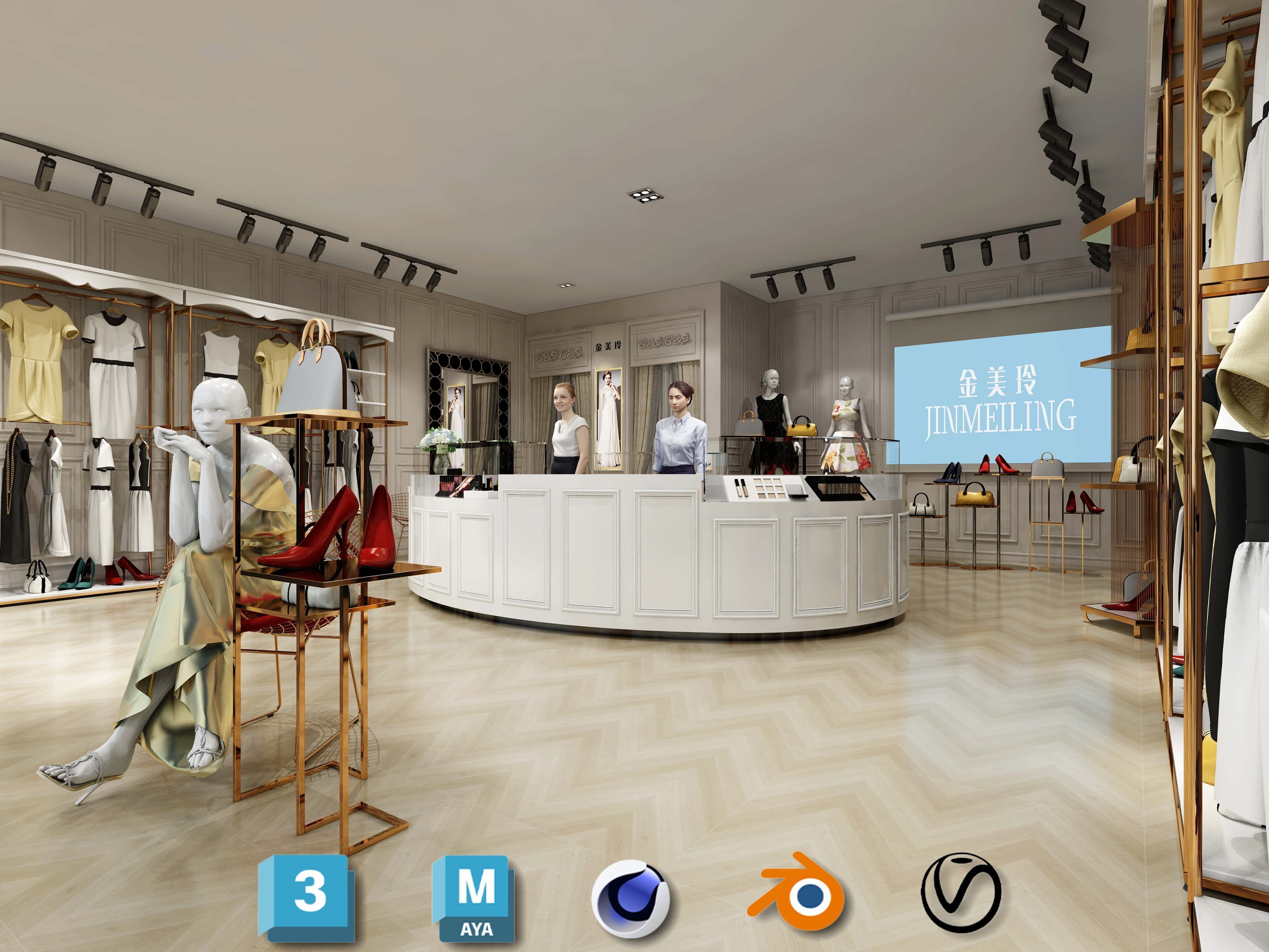 Beauty Salon 3D Scene Collection Low-poly 3D model_26