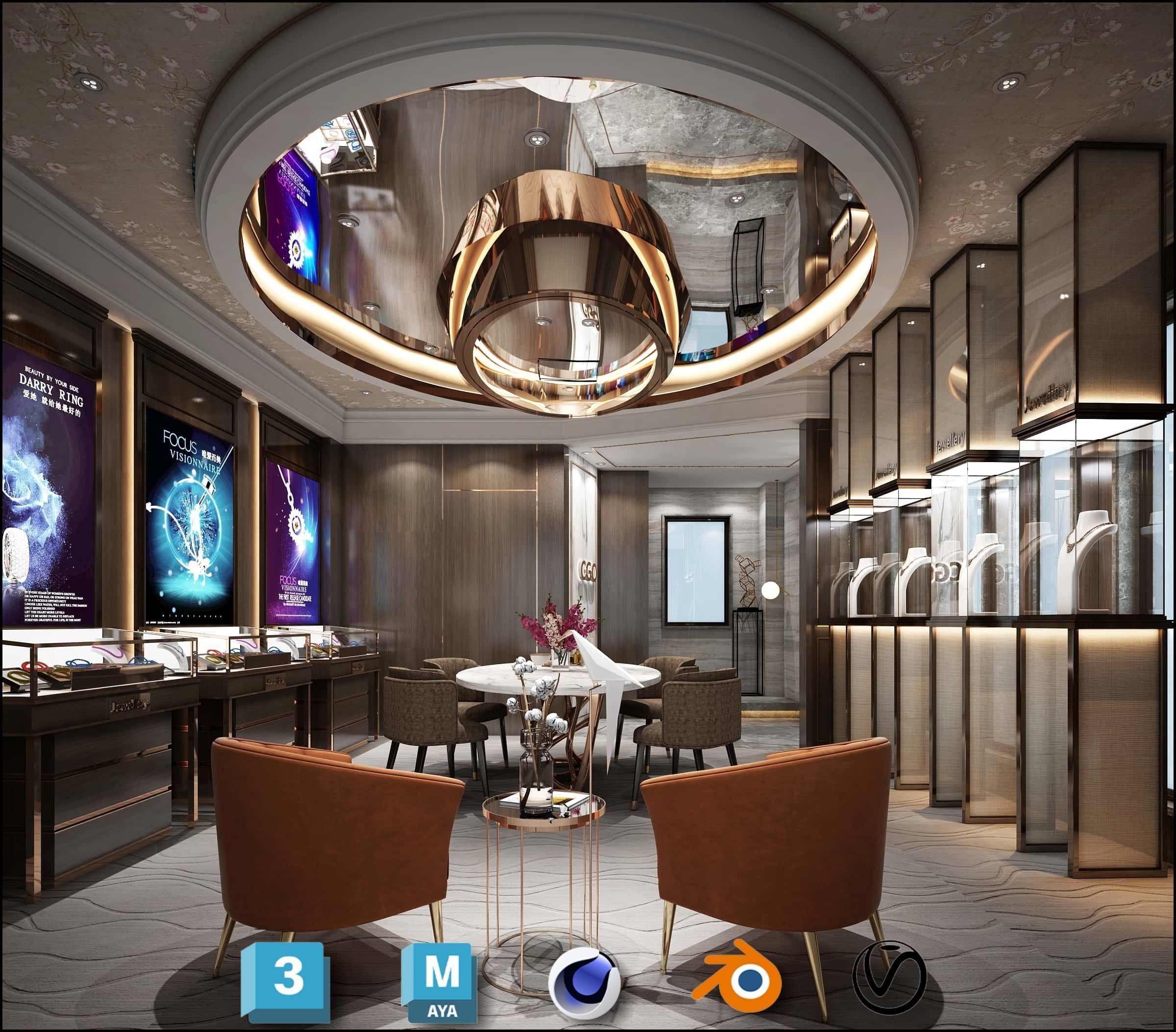 Beauty Salon 3D Scene Collection Low-poly 3D model_23