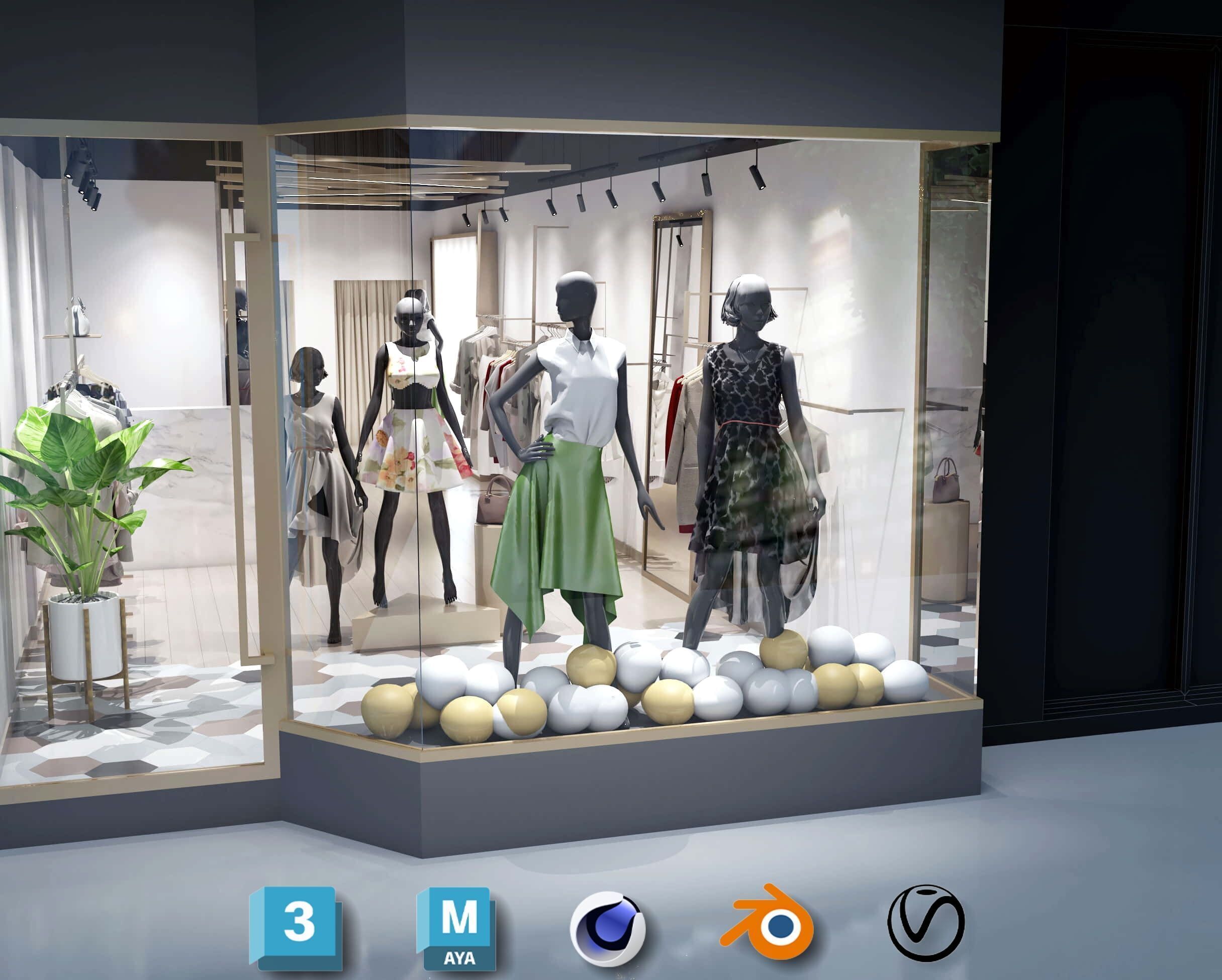 Beauty Salon 3D Scene Collection Low-poly 3D model_21