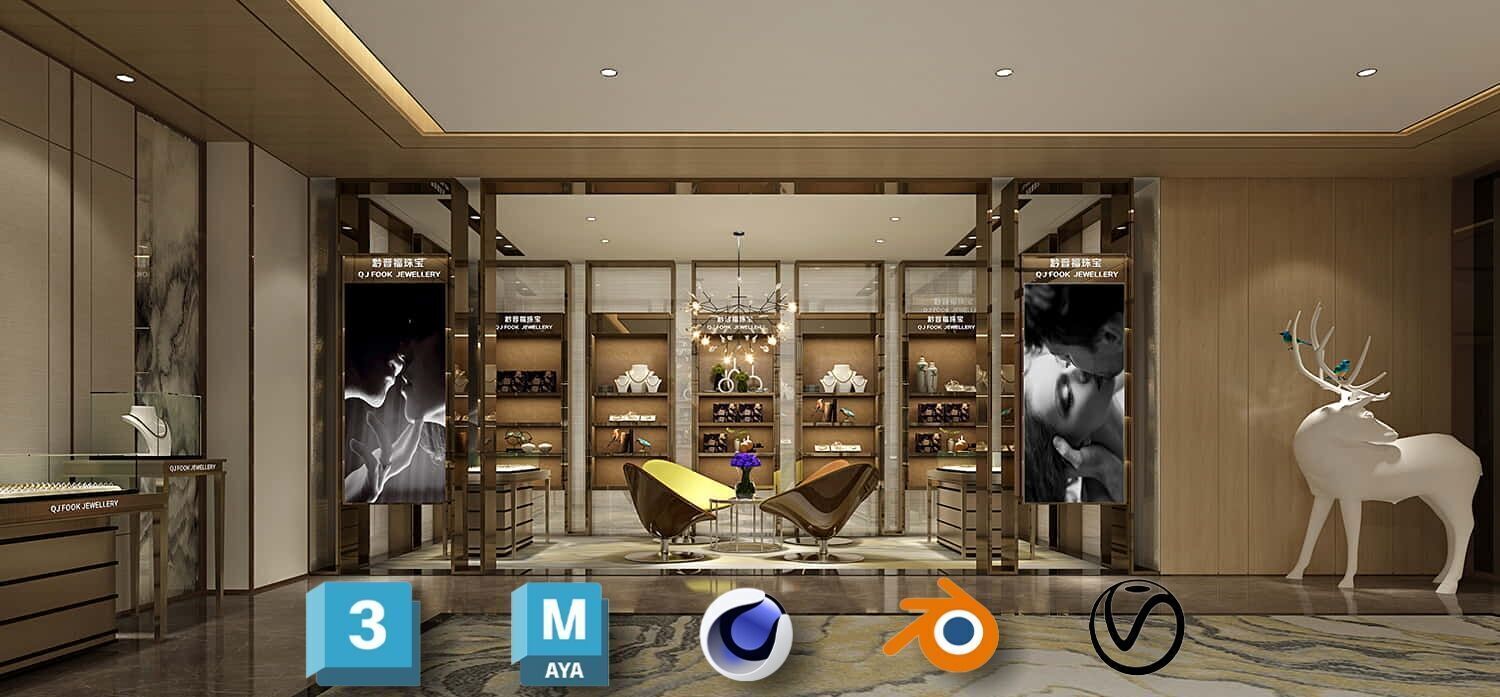 Beauty Salon 3D Scene Collection Low-poly 3D model_29