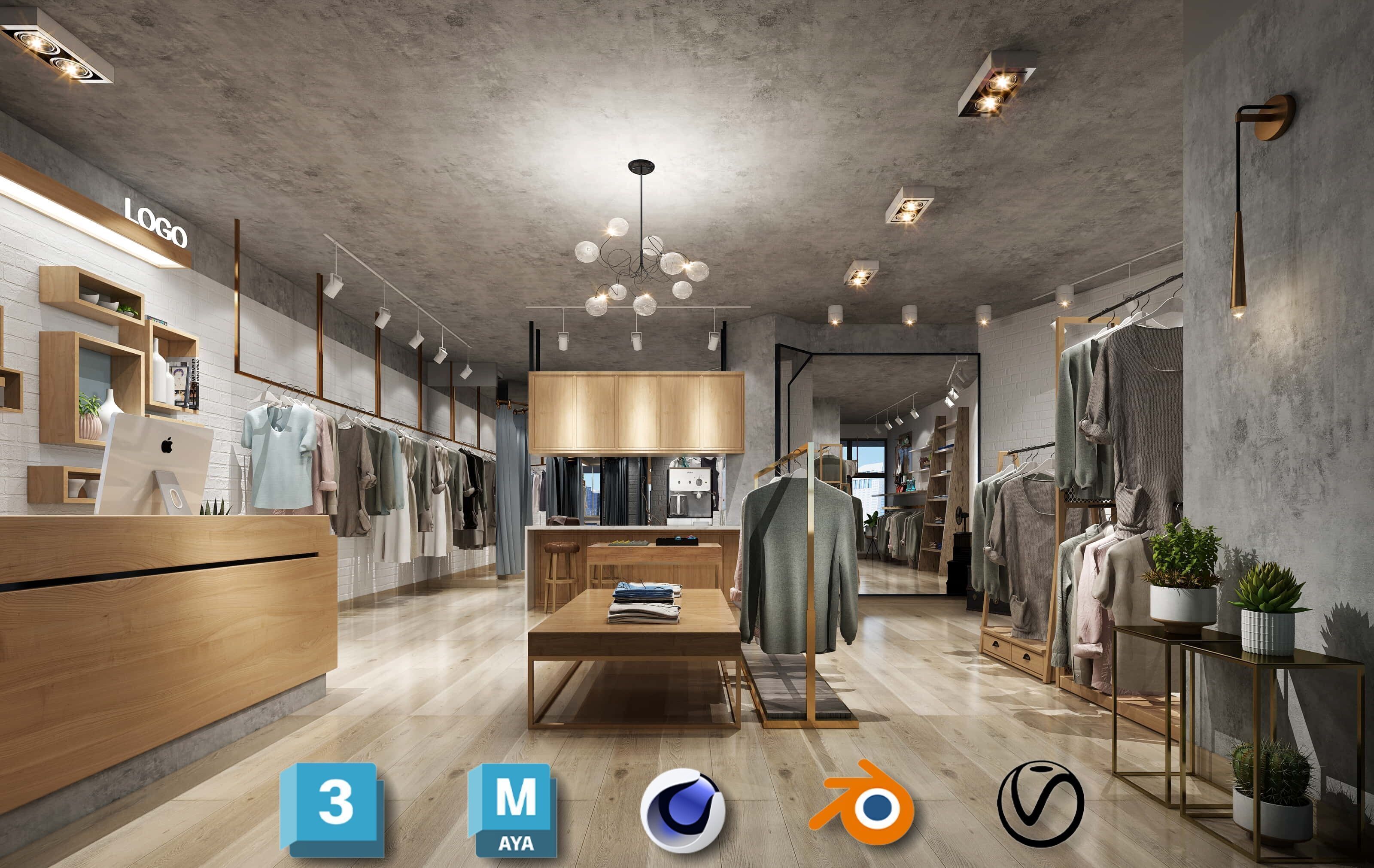 Beauty Salon 3D Scene Collection Low-poly 3D model_13