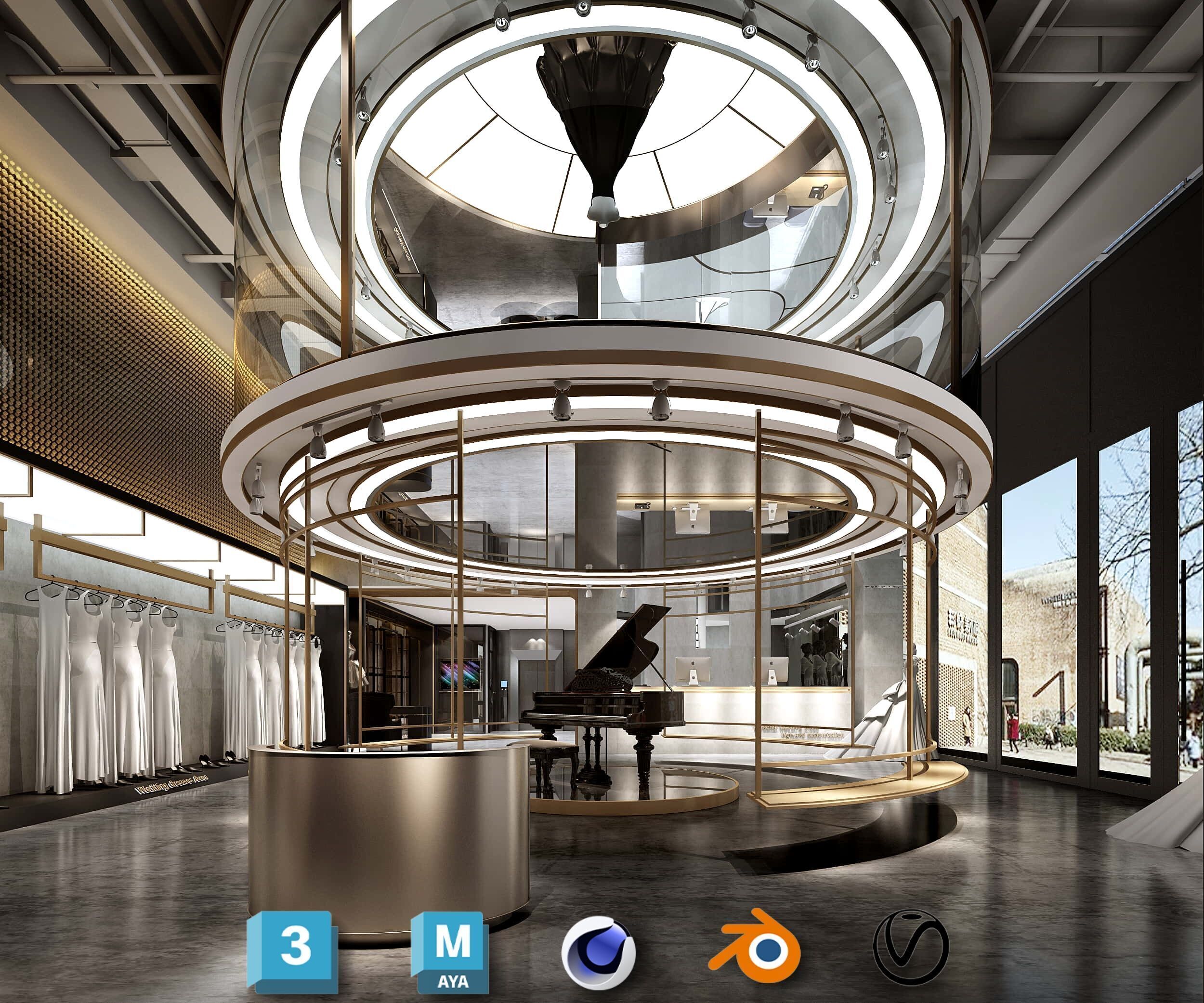 Beauty Salon 3D Scene Collection Low-poly 3D model_7