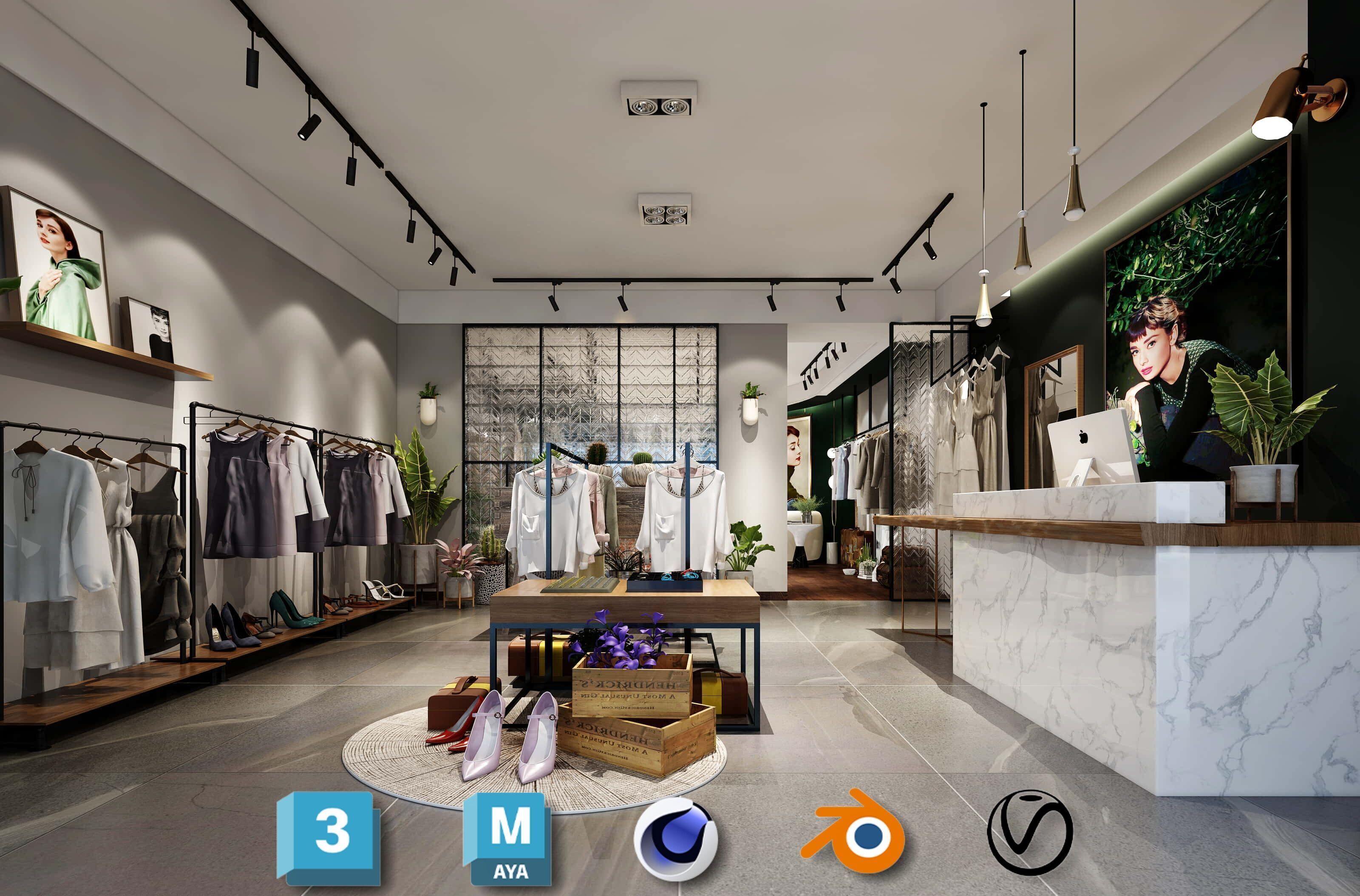 Beauty Salon 3D Scene Collection Low-poly 3D model_5