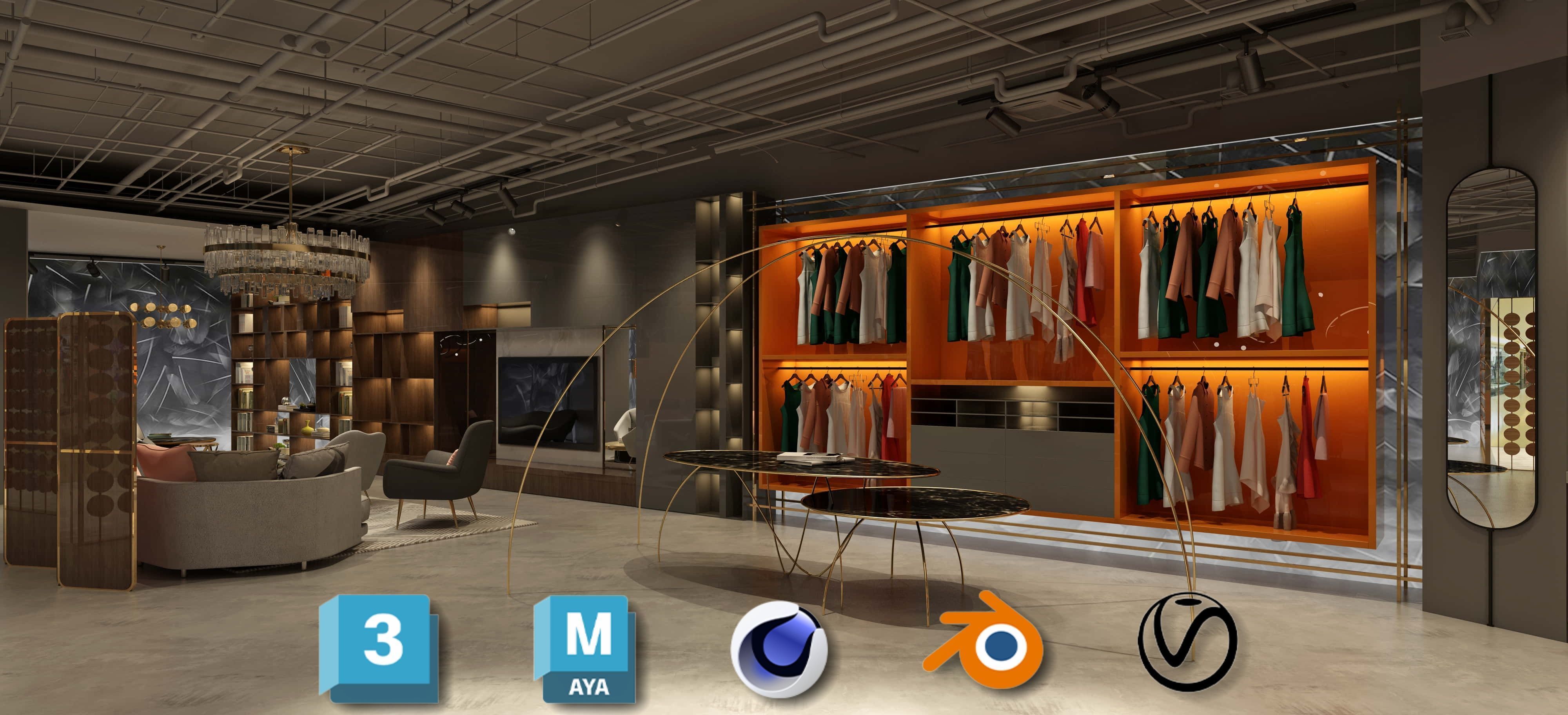 Beauty Salon 3D Scene Collection Low-poly 3D model_19