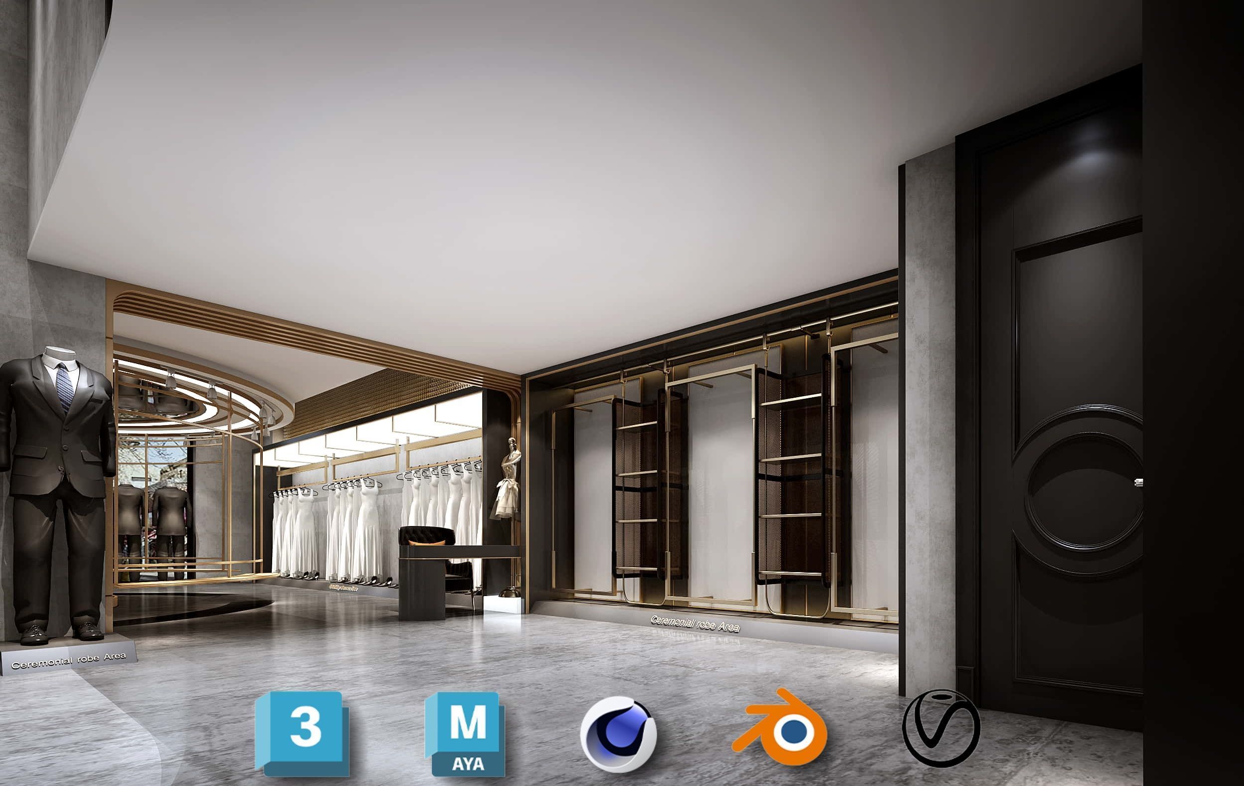 Beauty Salon 3D Scene Collection Low-poly 3D model_8