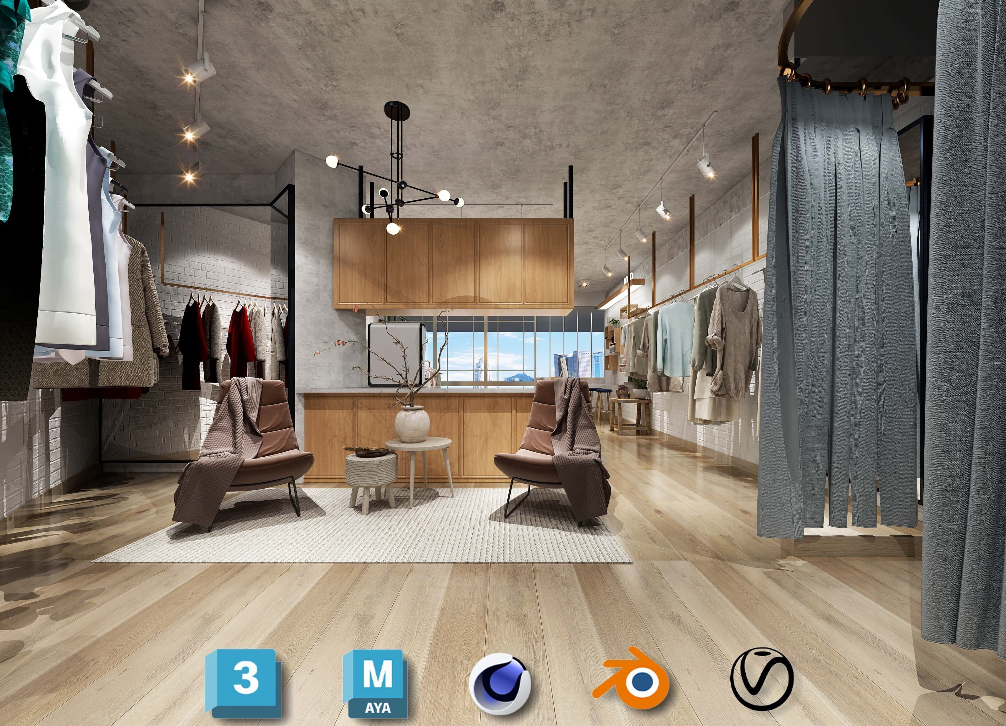 Beauty Salon 3D Scene Collection Low-poly 3D model_15