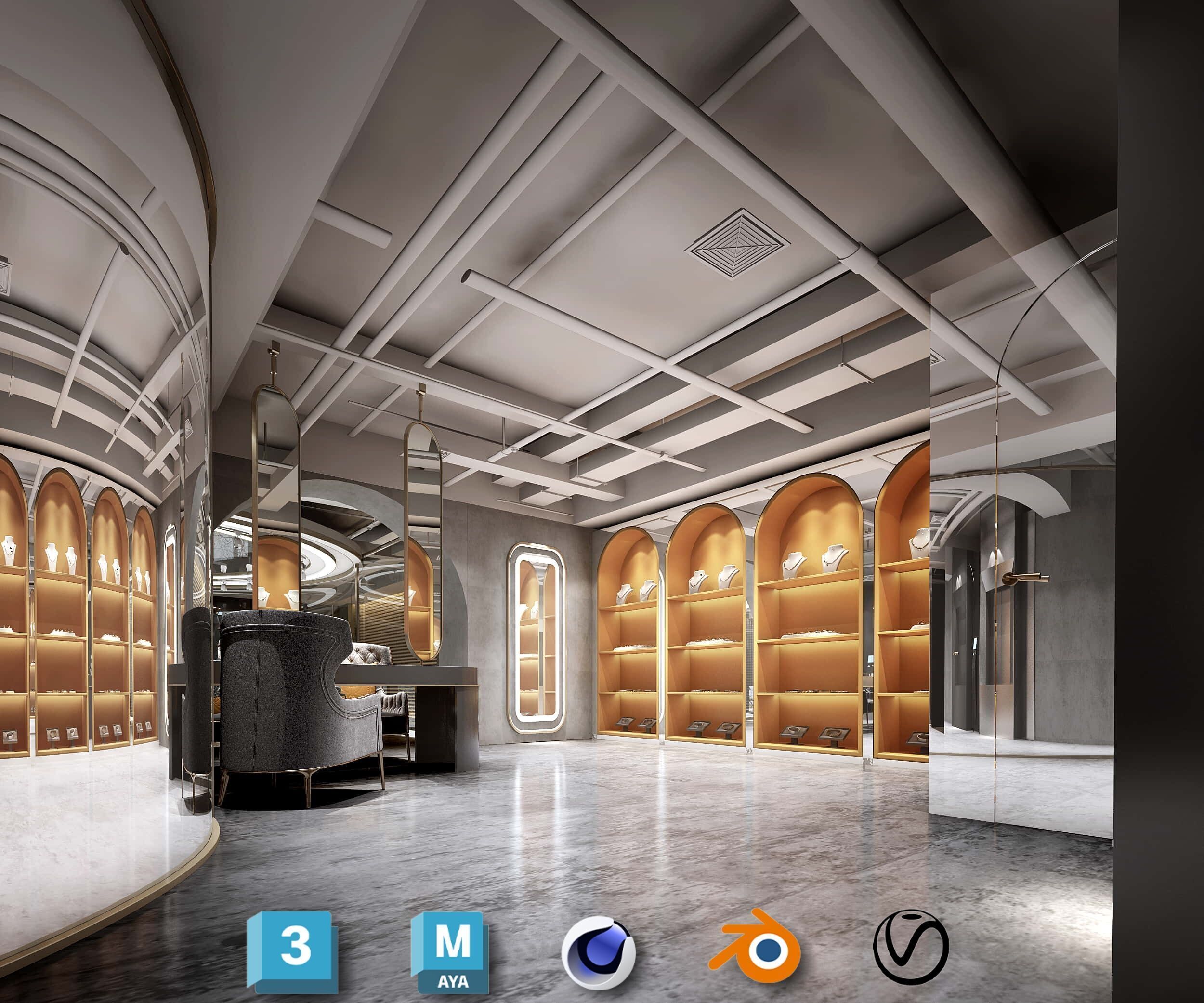 Beauty Salon 3D Scene Collection Low-poly 3D model_9