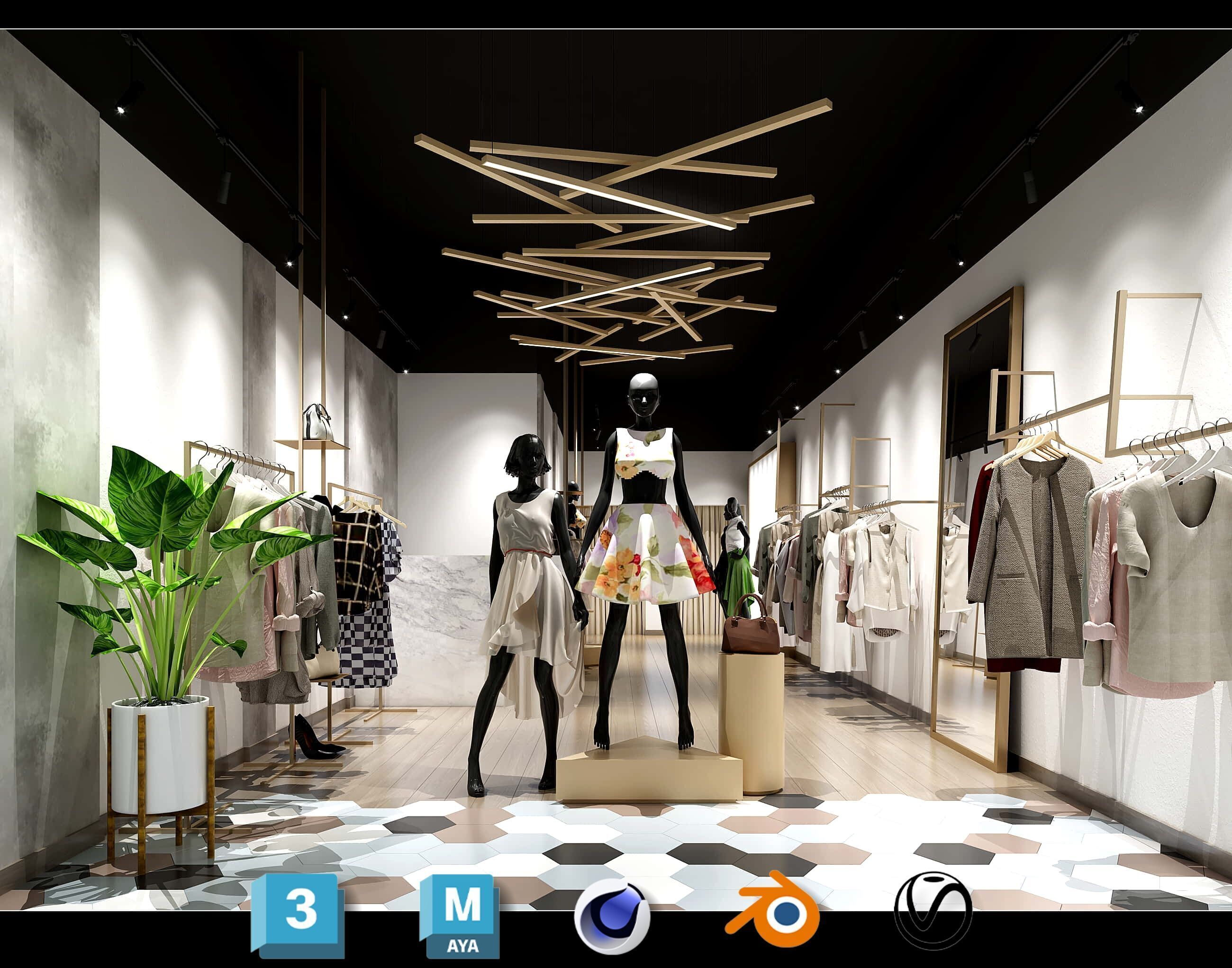 Beauty Salon 3D Scene Collection Low-poly 3D model_3