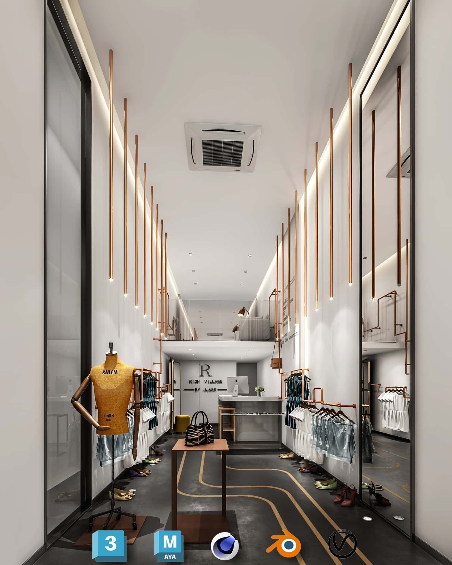 Beauty Salon 3D Scene Collection Low-poly 3D model_35