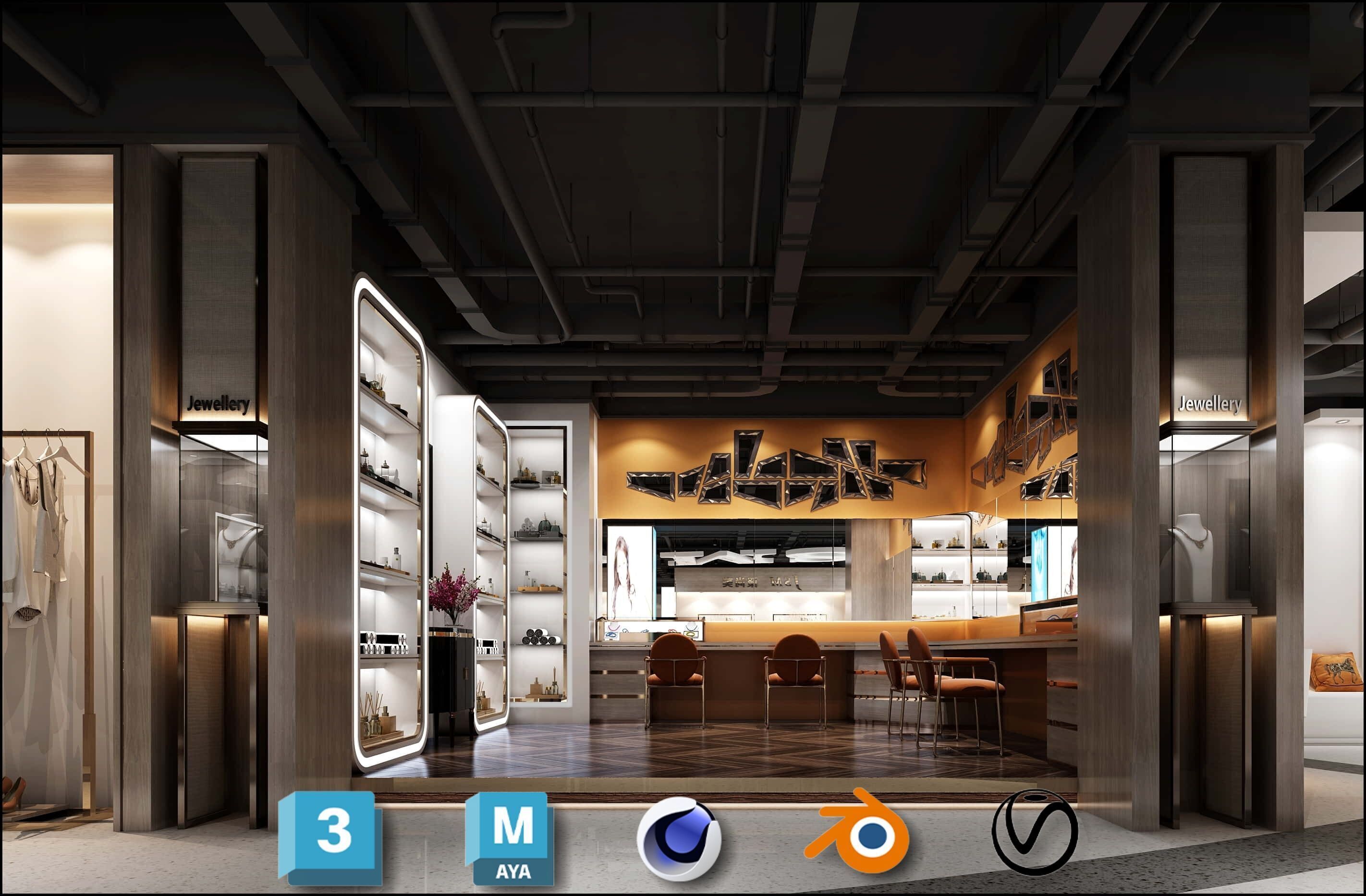 Beauty Salon 3D Scene Collection Low-poly 3D model_16