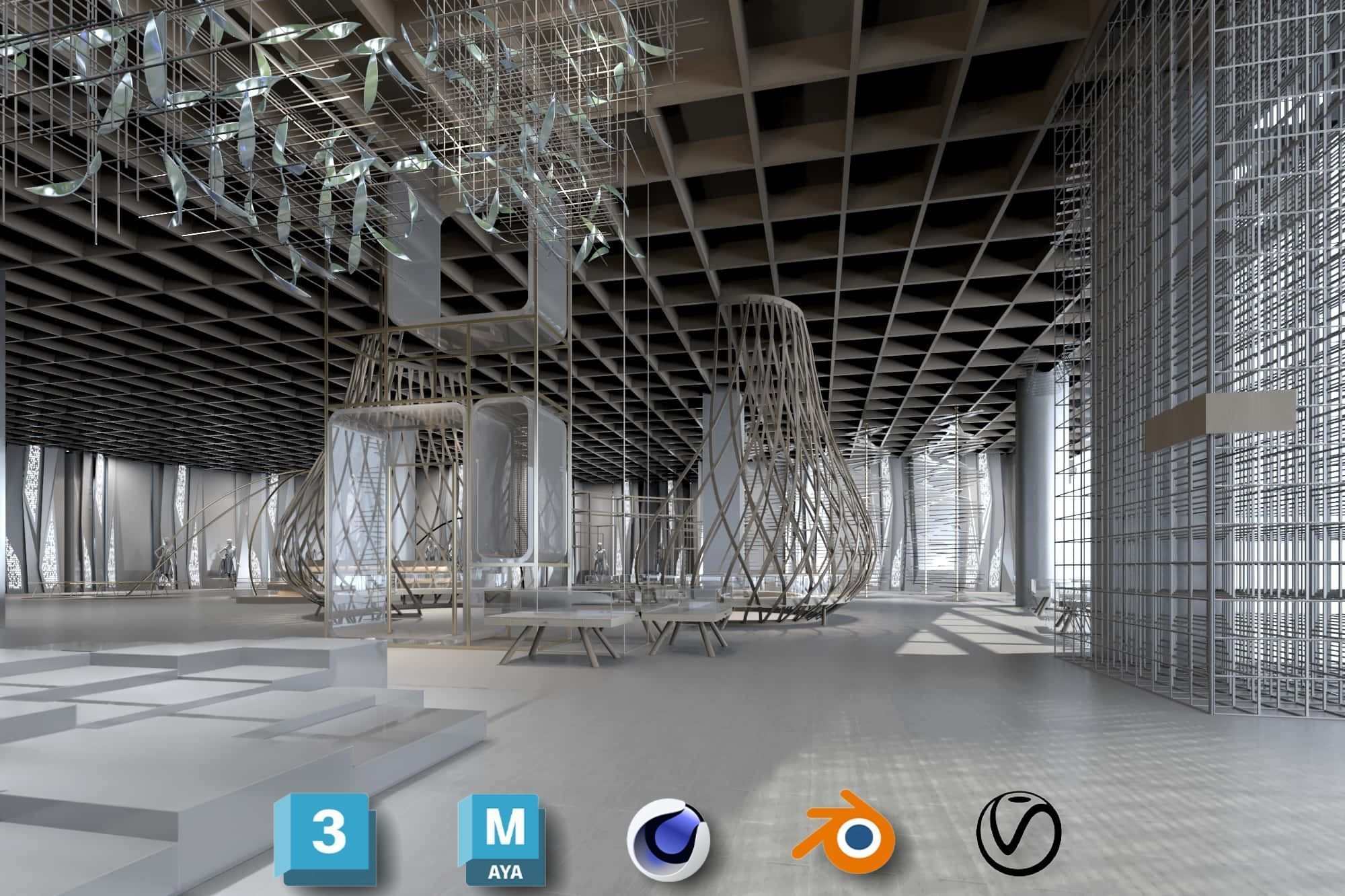 Beauty Salon 3D Scene Collection Low-poly 3D model_39