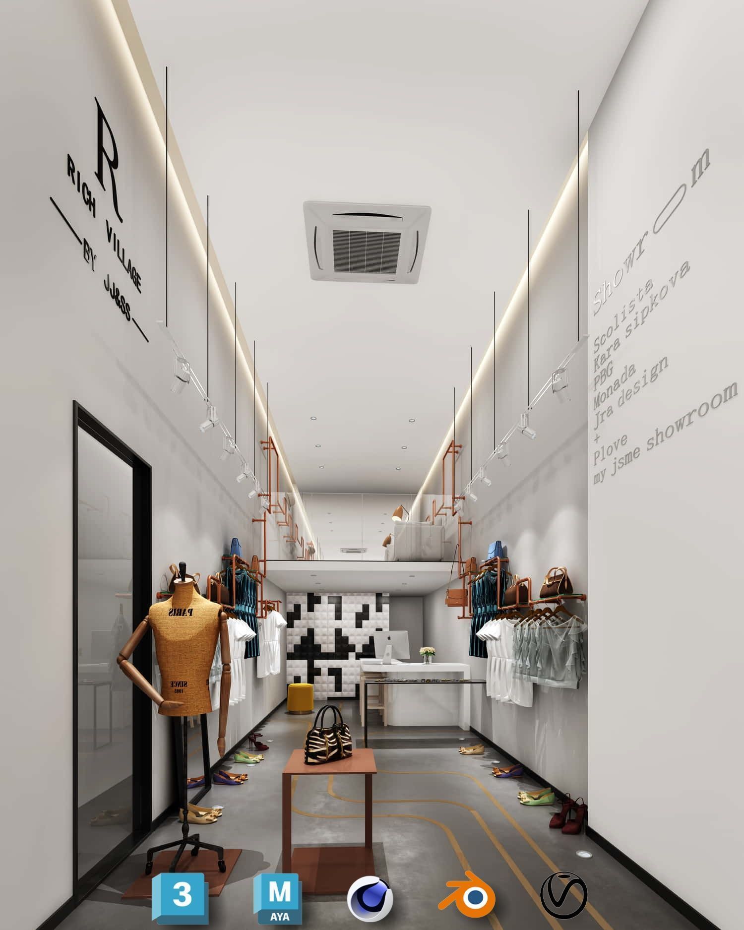 Beauty Salon 3D Scene Collection Low-poly 3D model_36