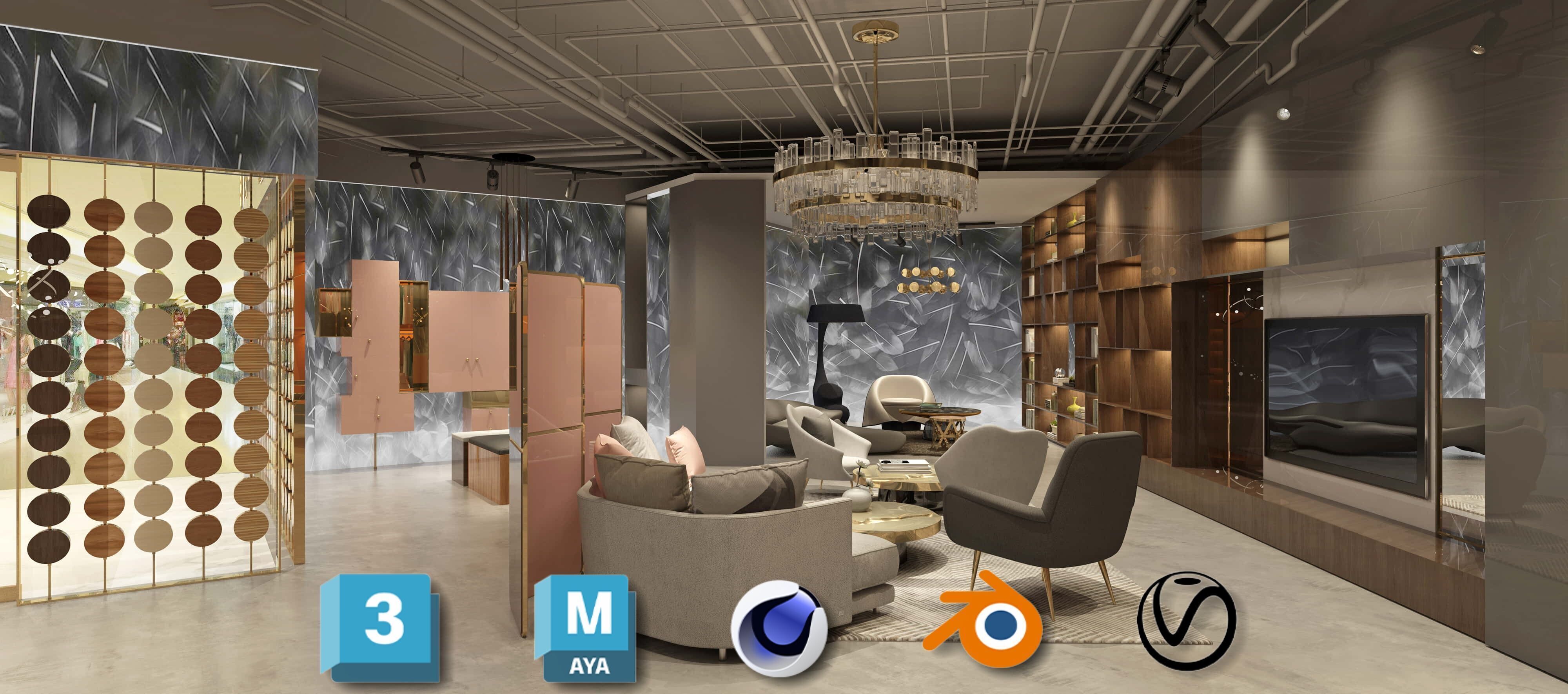 Beauty Salon 3D Scene Collection Low-poly 3D model_18