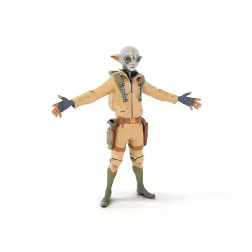 Alien Explorer Rigged and Animated D Character Model for Games
