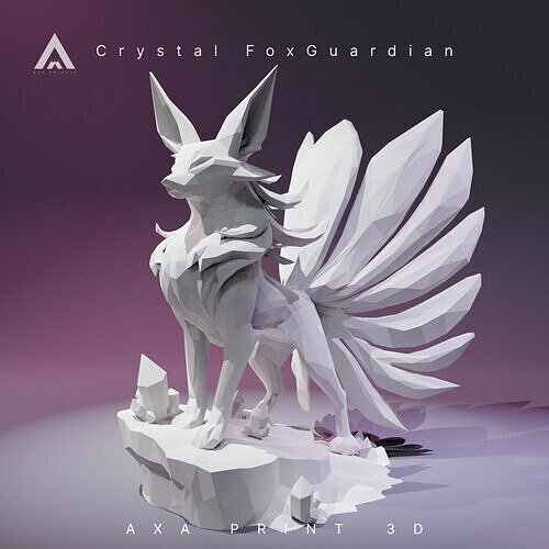 Crystal Fox Guardian - Sentinel of the Shattered Peaks 3D print model