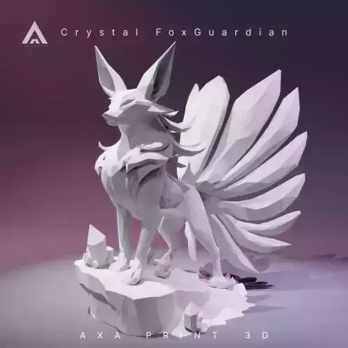 Crystal Fox Guardian - Sentinel of the Shattered Peaks 3D print model