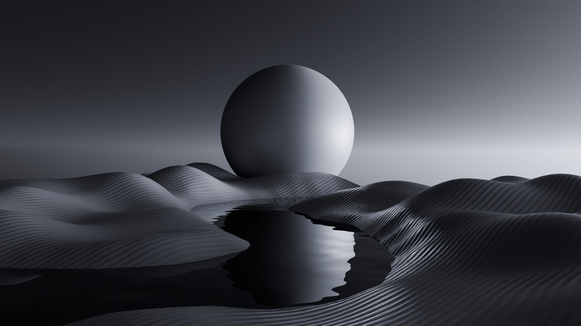 Tranquil Full Moon Landscape Animation 3D model_6