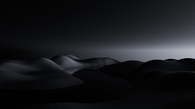 Tranquil Full Moon Landscape Animation 3D model