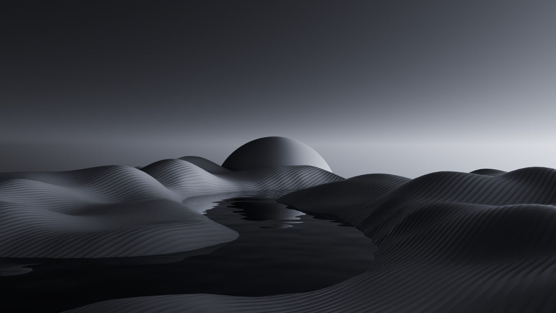 Tranquil Full Moon Landscape Animation 3D model_3