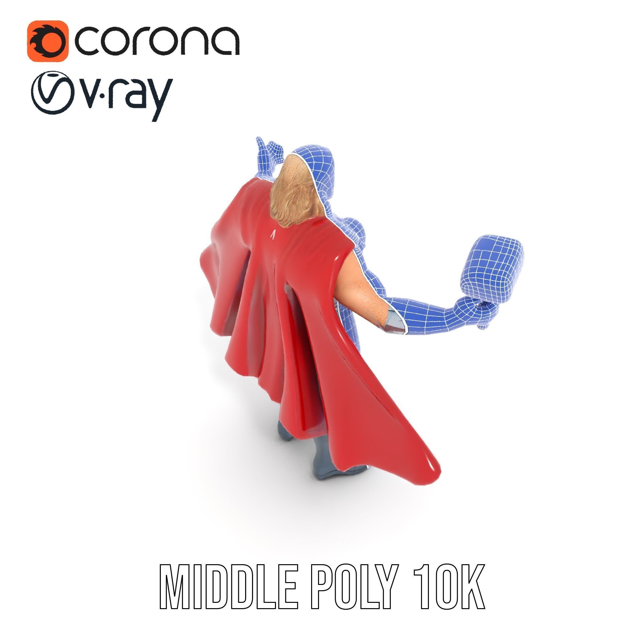 Thunder God Rigged and Animated Character Model Low-poly 3D model_29