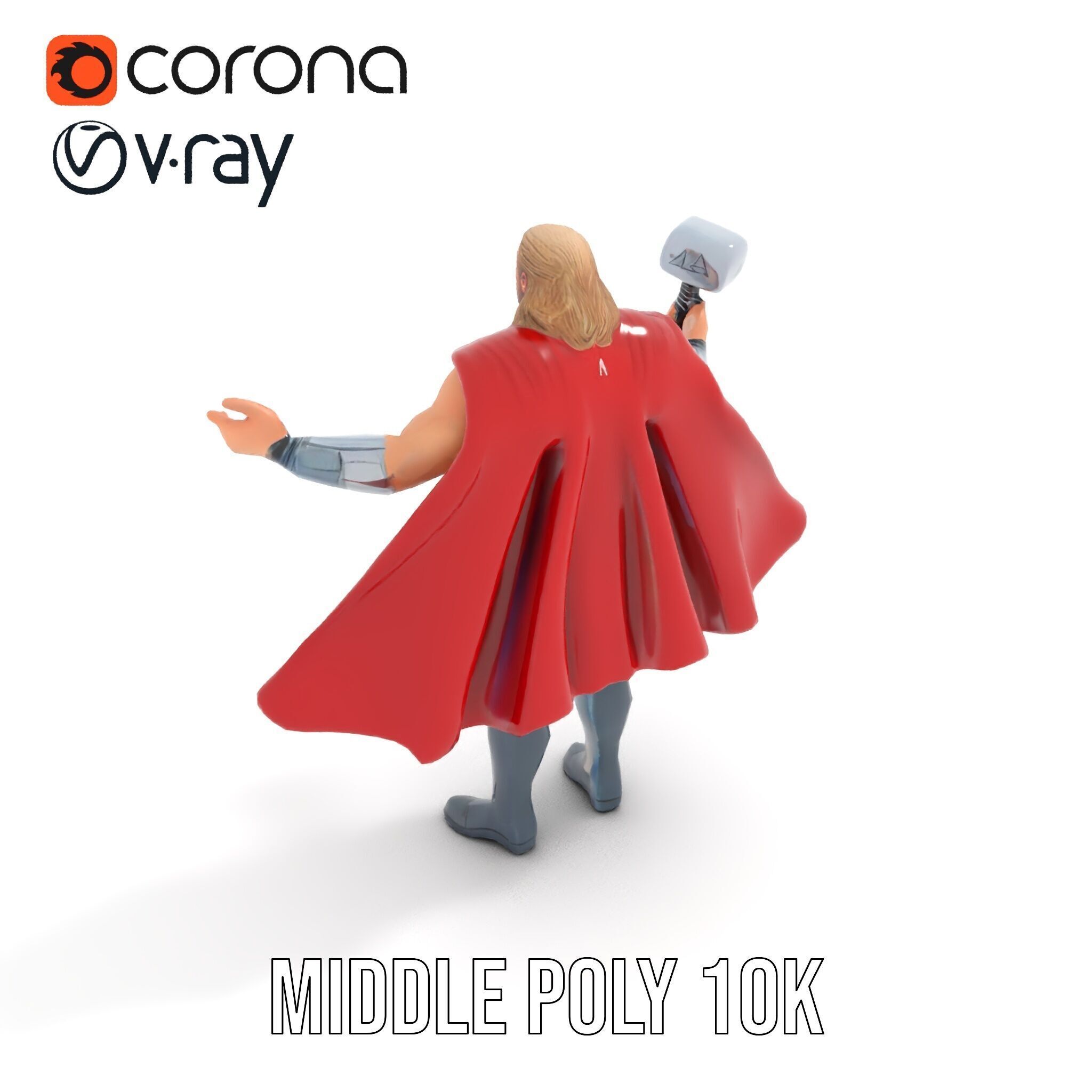 Thunder God Rigged and Animated Character Model Low-poly 3D model_12