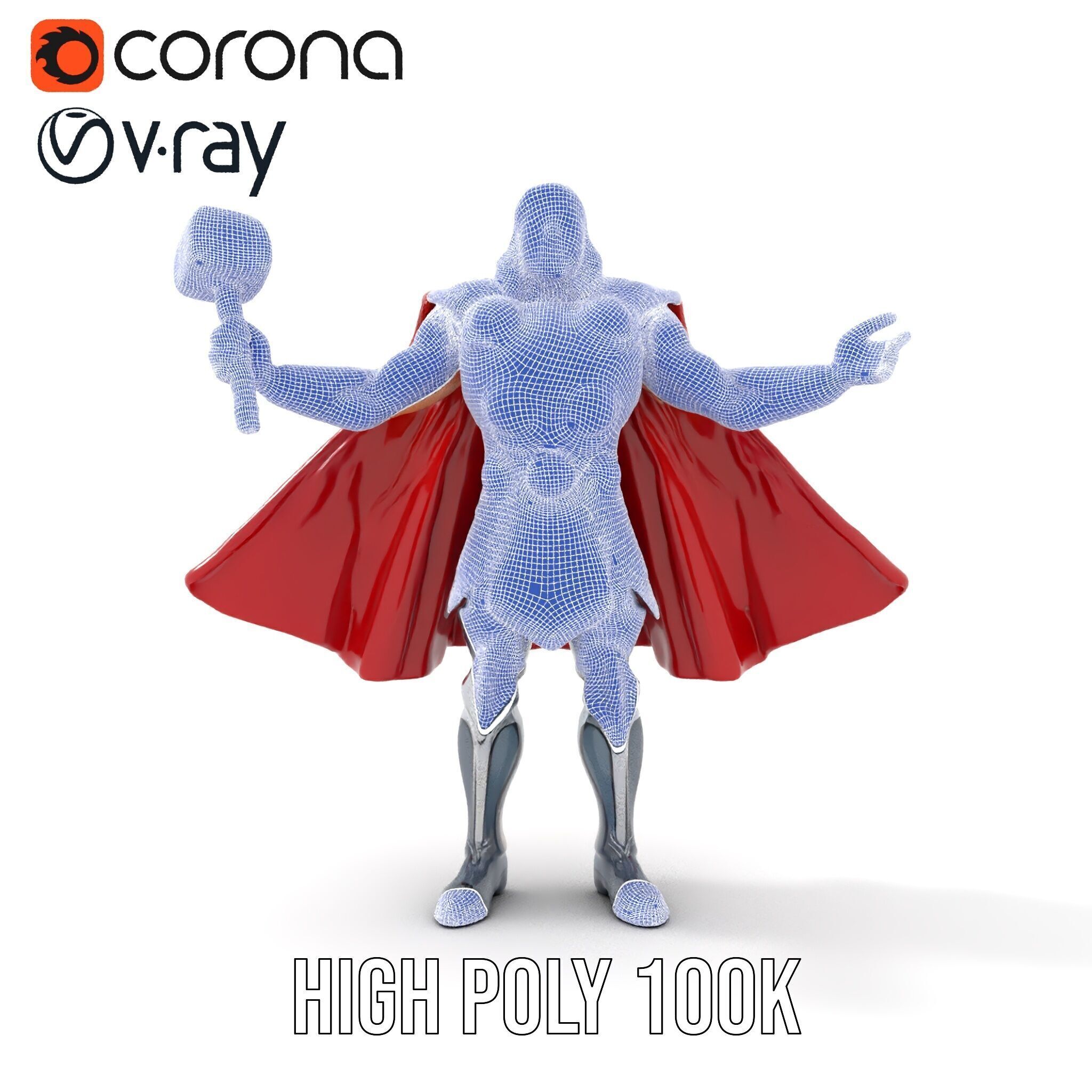 Thunder God Rigged and Animated Character Model Low-poly 3D model_26