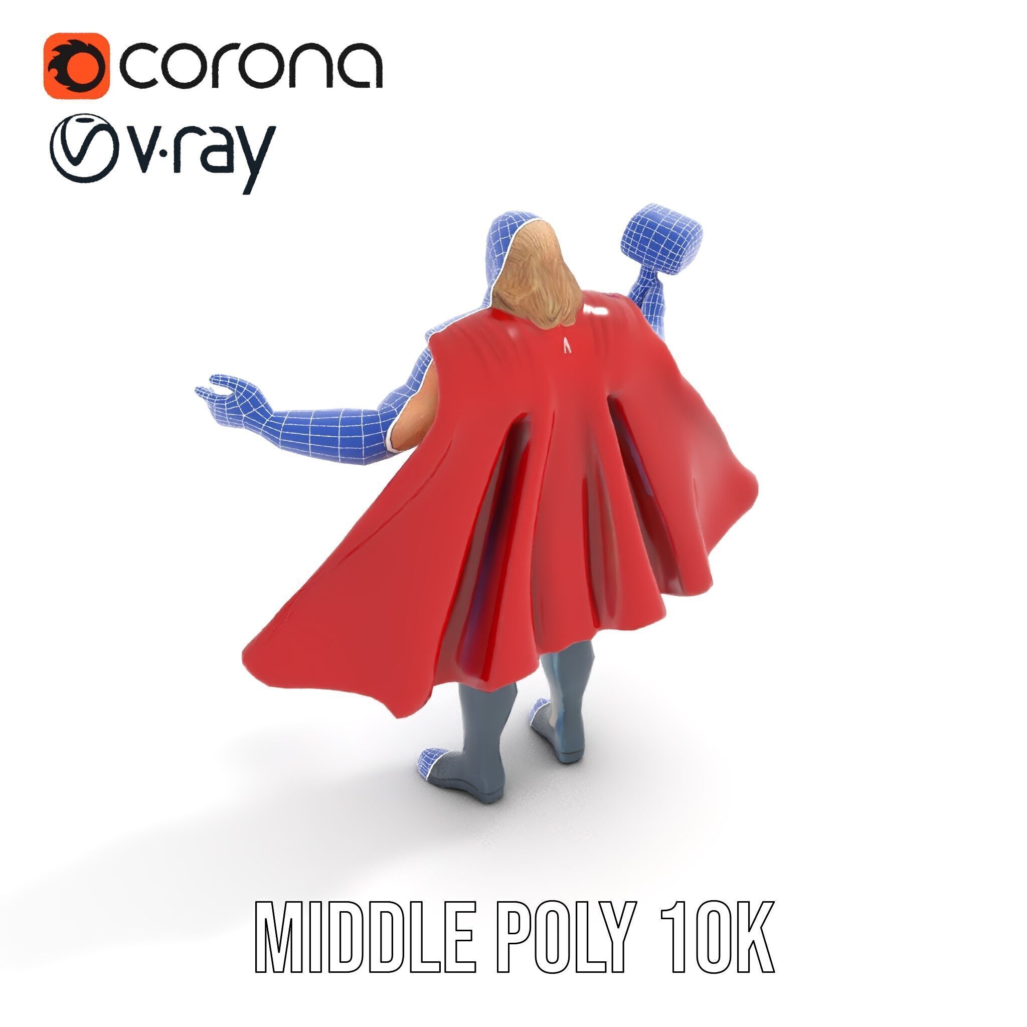 Thunder God Rigged and Animated Character Model Low-poly 3D model_27