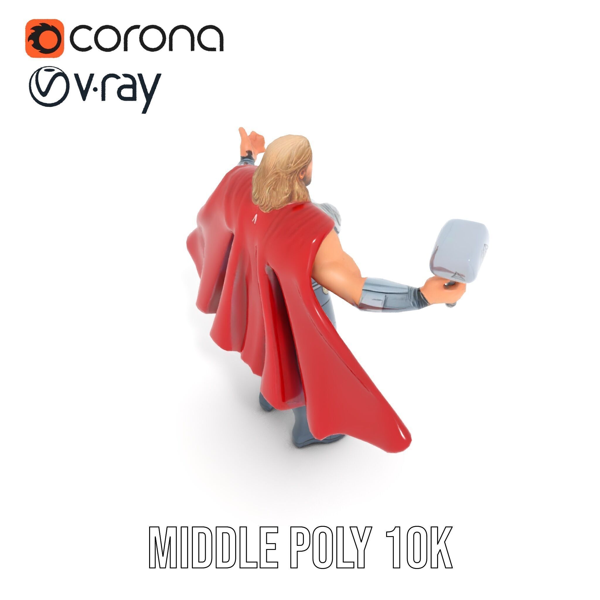 Thunder God Rigged and Animated Character Model Low-poly 3D model_18